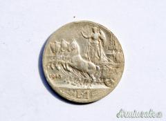 Moneta da 1 Lira RE Vittorio Emanuele III cd. “QUADRIGA VELOCE” in Argento del 1913 (REGNO D'ITALIA)