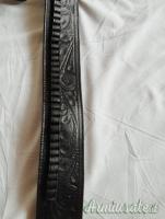 Cinturone con fondina modello Mexico vero cuoio lavorato nero