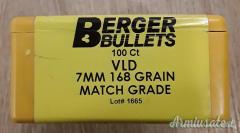 Berger Bullets VLD 7 mm, 168 grani