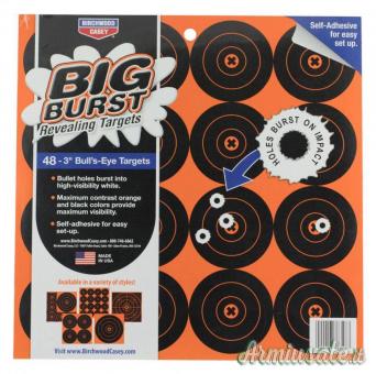BIRCHWOOD BERSAGLIO BIG BURST 36348 -3" BULLSEYE -48 PEZZI