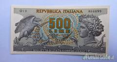 Banconota da 500 LIRE con testa Aretusa – 1’ tipo - 1967 - FDS (REPUBBLICA ITALIANA)