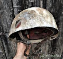 Elmo tedesco bellico “da lancio” d’epoca nazista M.38 bidecal di 1’ tipo per FALLSCHIRMJÄGER