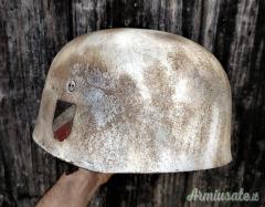 Elmo tedesco bellico “da lancio” d’epoca nazista M.38 bidecal di 1’ tipo per FALLSCHIRMJÄGER