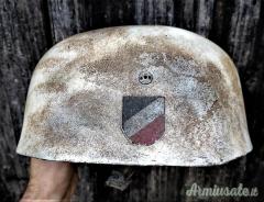 Elmo tedesco bellico “da lancio” d’epoca nazista M.38 bidecal di 1’ tipo per FALLSCHIRMJÄGER