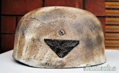 Elmo tedesco bellico “da lancio” d’epoca nazista M.38 bidecal di 1’ tipo per FALLSCHIRMJÄGER