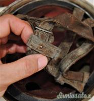 Elmo tedesco bellico “da lancio” d’epoca nazista M.38 bidecal di 1’ tipo per FALLSCHIRMJÄGER
