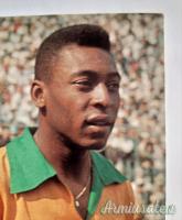 RARA CARTOLINA TEDESCA CON FOTO DI “PELÉ” DURANTE LO SVOLGIMENTO DELLA “FIFA WORLD CUP 1966”