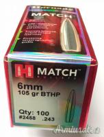 HORNADY Match BTHP 105 GRANI CALIBRO 6” 243”