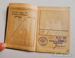 LIBRETTO DI LAVORO TEDESCO D'EPOCA NAZISTA DI 1' TIPO CD. 