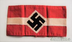 Rara fascia da braccio tedesca nazista HITLERJUGEND cucita in tre pezzi (GERMANIA WW2)
