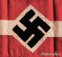 Rara fascia da braccio tedesca nazista HITLERJUGEND cucita in tre pezzi (GERMANIA WW2)