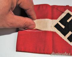 Rara fascia da braccio tedesca nazista HITLERJUGEND cucita in tre pezzi (GERMANIA WW2)