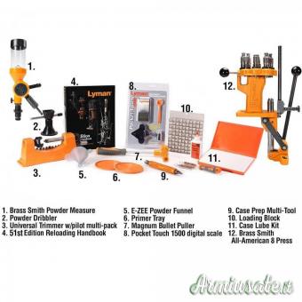 LYMAN Kit Pressa Brass-Smith All-American 8 Reloading Kit