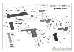 Beretta 92 FS cal. 22lr Set 2 Mirini A2 - A3 - A4 e Tacca di Mira