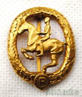 Distintivo d'epoca nazista “DEUTSCHES REITERABZEICHEN” di 1^ classe in grado “ORO