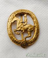 Distintivo d'epoca nazista “DEUTSCHES REITERABZEICHEN” di 1^ classe in grado “ORO