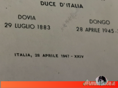 Santino originale del 1947 anniversario biennio morte Benito Mussolini-