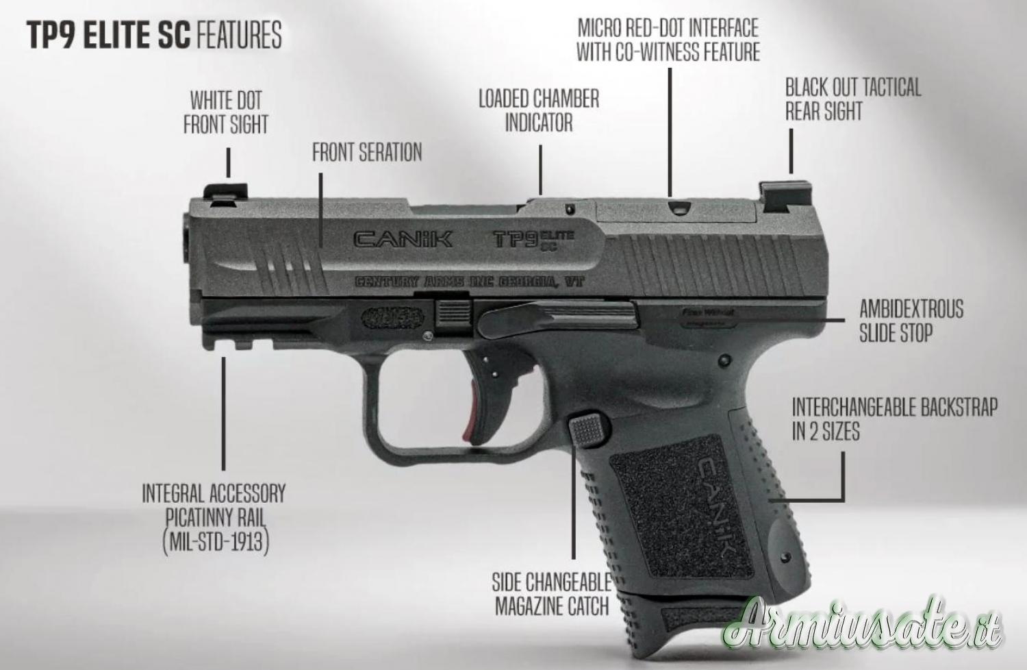 Canik TP9 Elite Subcompact 9x19mm Parabellum | Luger | NATO Canik TP9 Elite Subcompact 9x19mm Parabellum | Luger | NATO