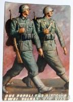Tagliacarte d'epoca fascista con aquila nazista e fascio littorio per amicizia ITALIA-GERMANIA