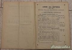 RARO OPUSCOLO  VENDITA ARMI 1909