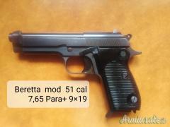 Beretta mod.51, cal.9x19 + 7,65 Para