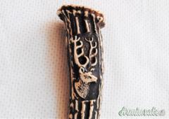 Coltello con impugnatura in corno di cervo realizzato da artigiani tedeschi di Solingen anni '50-'60
