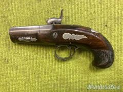 Pistola avancarica Deringer, arma antica, mm 11