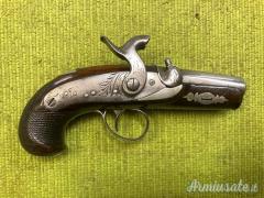 Pistola avancarica Deringer, arma antica, mm 11