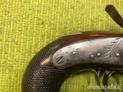 Pistola avancarica Deringer, arma antica, mm 11