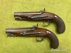 Coppia di pistole avancarica Rigby, 1850, armi antiche, mm 17