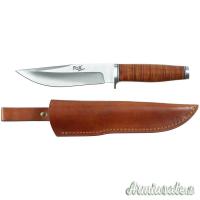 Coltello con manico in cuoio, fodero