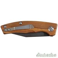 Coltello pieghevole, manico in legno