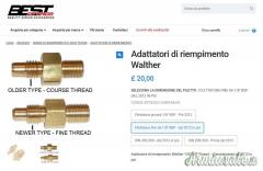 Adattatore per ricarica serbatoi Walther 1/8
