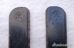 Accessorio epoca fascista coppia di guancette in bachelite di colore nero per pugnale Becco d'aquila