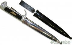 Accessorio epoca fascista coppia di guancette in bachelite di colore nero per pugnale Becco d'aquila