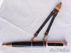 Pugnale epoca fascista da parata mod. 1937 per Ufficiali MVSN con pendagli in cuoio 2’ tipo marcati