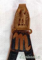 Pugnale epoca fascista da parata mod. 1937 per Ufficiali MVSN con pendagli in cuoio 2’ tipo marcati