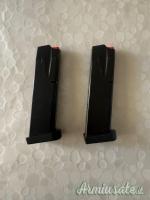 n.2 Caricatori 18 Colpi per serie 92 cal. 9mm + Pad Maggiorato + Elevatore Rosso