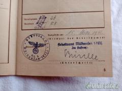 Libretto di lavoro tedesco d'epoca nazista 