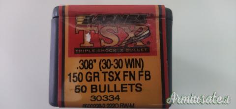 Barnes TSX MONOLITICHE  palle cal. 30 150 grs