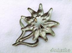 Fregio d'epoca nazista “EDELWEISS” (fiore alpino) per berretti Truppe Jager del HEER Wehrmacht