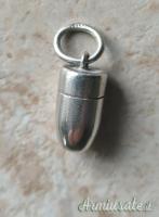 Proiettile/ogiva 357 magnum pendaglio in argento massiccio 925 pezzo unico.
