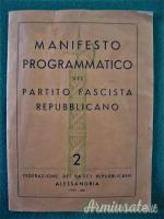 Opuscolo d'epoca “MANIFESTO PROGRAMMATICO DEL PARTITO FASCISTA REPUBBLICANO”