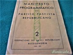 Opuscolo d'epoca “MANIFESTO PROGRAMMATICO DEL PARTITO FASCISTA REPUBBLICANO” Opuscolo d'epoca “MANIFESTO PROGRAMMATICO DEL PARTITO FASCISTA REPUBBLICANO”
