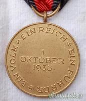 MEDAGLIA TEDESCA NAZISTA PER L’ANNESSIONE DELLA REGIONE DEI SUDETI (GERMANIA WW2)