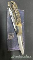 Coltello pieghevole a tre lame Beretta Vintage Italia Stag Shotgun Shell Extractor A+