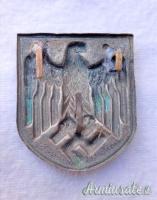 Coppia di fregi tedeschi d’epoca nazista di 1’ tipo per casco tropicale tipo “TROPENHELM“ dei DAK