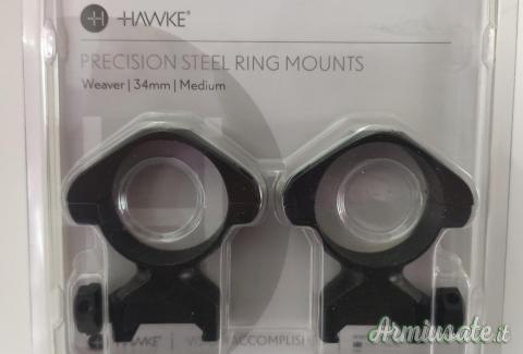 Anelli in acciaio per base weaver da 34 mm marca Hawke