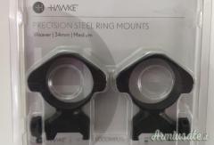 Anelli in acciaio per base weaver da 34 mm marca Hawke