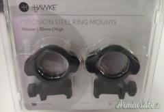 Anelli in acciaio per base weaver da 30 mm marca Hawke